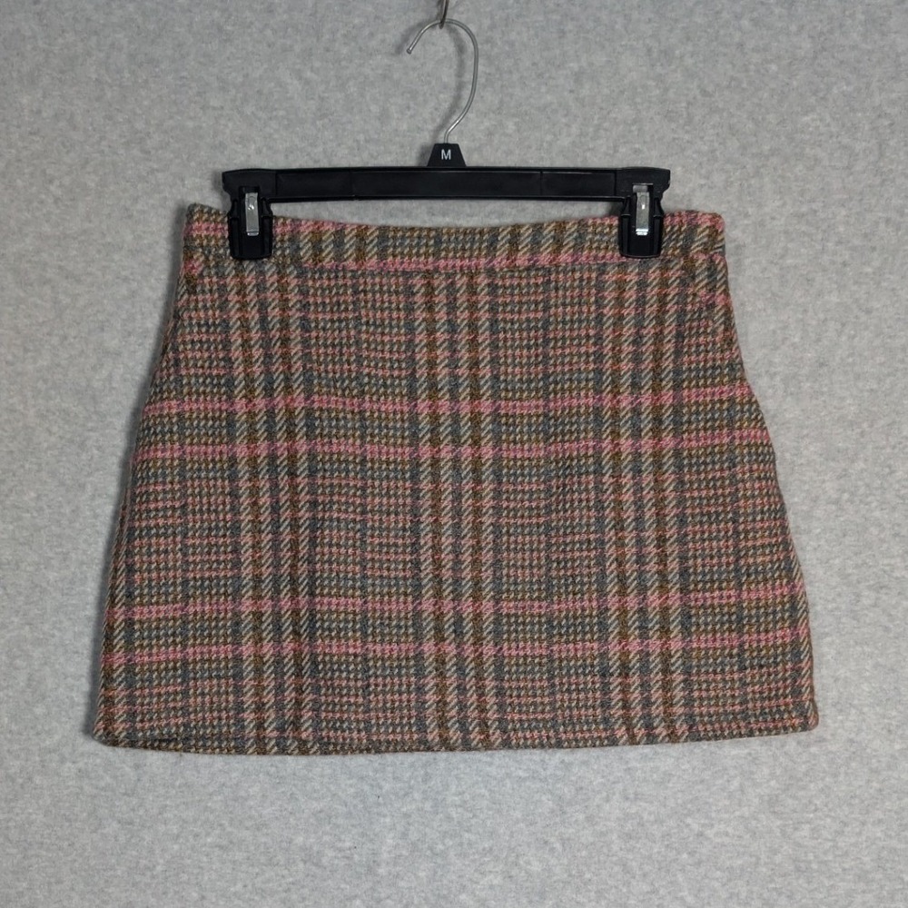 Forever 21 Tweed Mini Skort Womens Size Medium Pink Brown Plaid Preppyā Academia